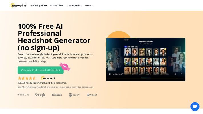 100% Free AI Professional Headshot Generator (no sign-up)