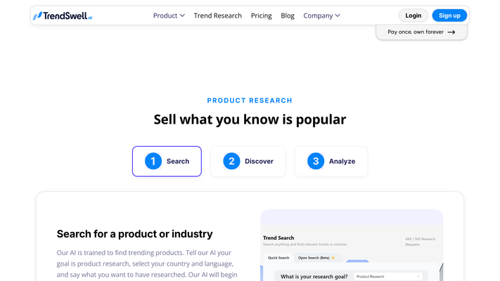 TrendSwell.ai - Automate trend research and analysis with AI