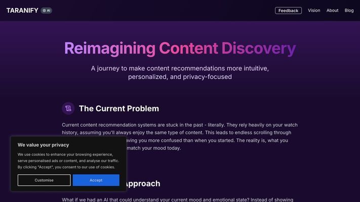 Taranify | Discover Entertainment That Matches Your Mood