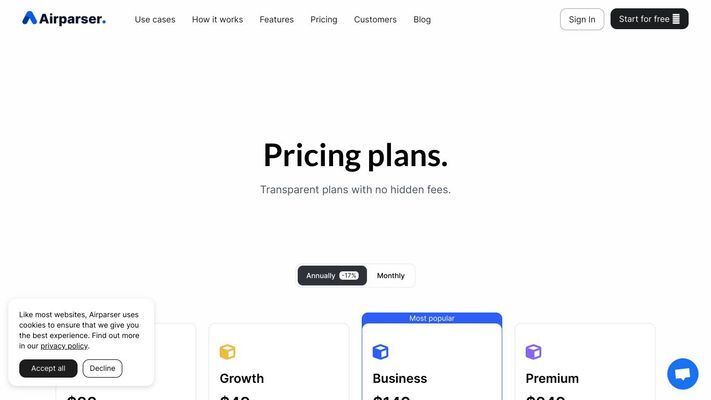 GPT-powered email and document parser | Airparser