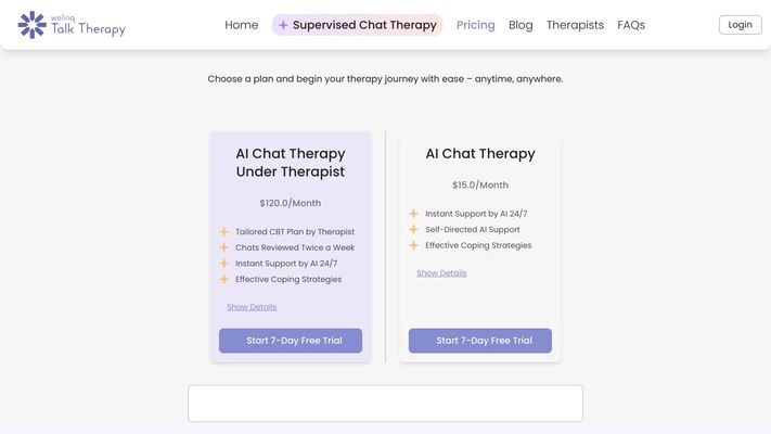 Talk Therapy - AI-Powered Mental Health Support | Online Therapy