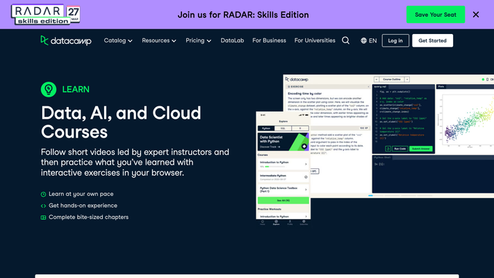 Learn R, Python & Data Science Online