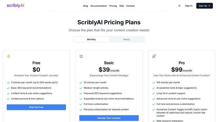 Scribly AI: Automatic AI content writer at scale