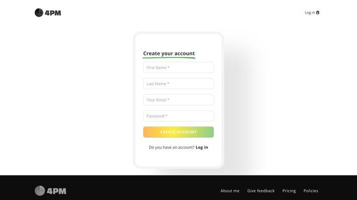 Create web-profile & CV online | 4pm.app