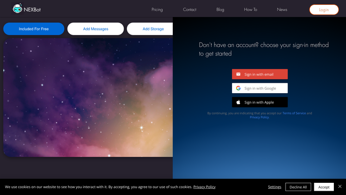 NEXBot | build your own chatgpt, discover, share!