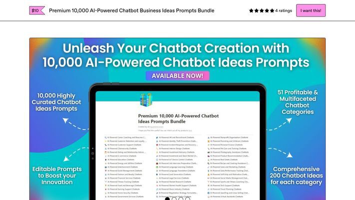AI-Powered Chatbot Business Ideas Prompts Bundle