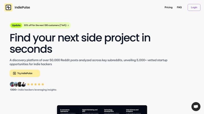 IndiePulse - Find your next startup idea in seconds