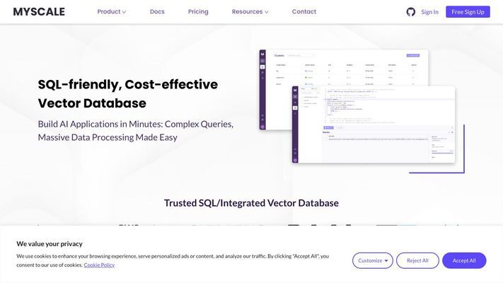 MyScale | Run Vector Search with SQL