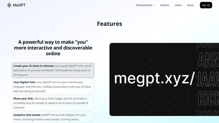 MeGPT - Your Shareable AI Clone
