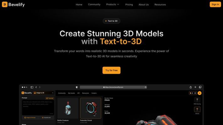 Bevelify 3D Model Generator