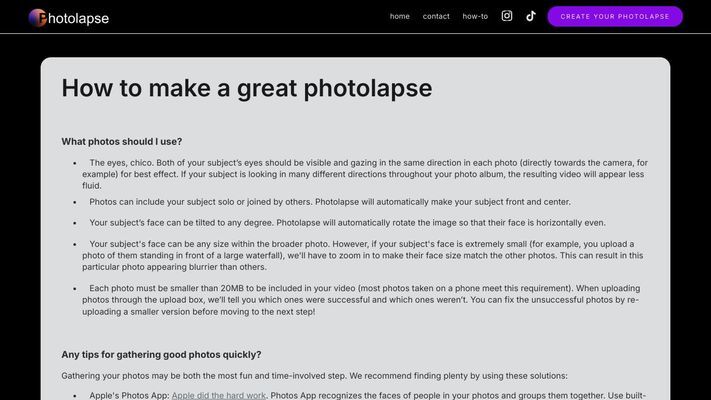 Photolapse: Create a Face Timelapse Video Automatically Using Face-Detection AI