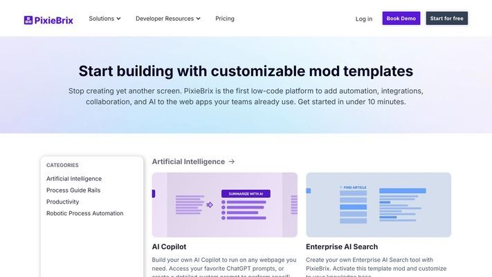 PixieBrix: The most popular AI productivity tools. All in one.