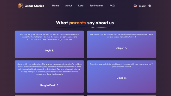 Oscar Stories - Create bedtime stories for children using AI