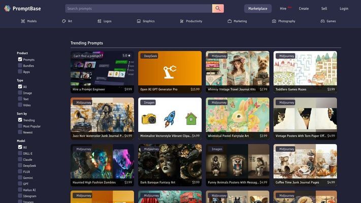 PromptBase | Prompt Marketplace: Midjourney, ChatGPT, DALL·E, Sora, FLUX & more.