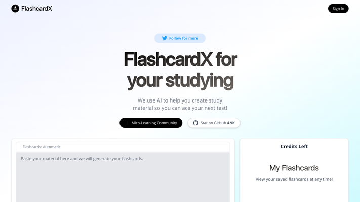 FlashcardX - Making studying more efficient and engaging.