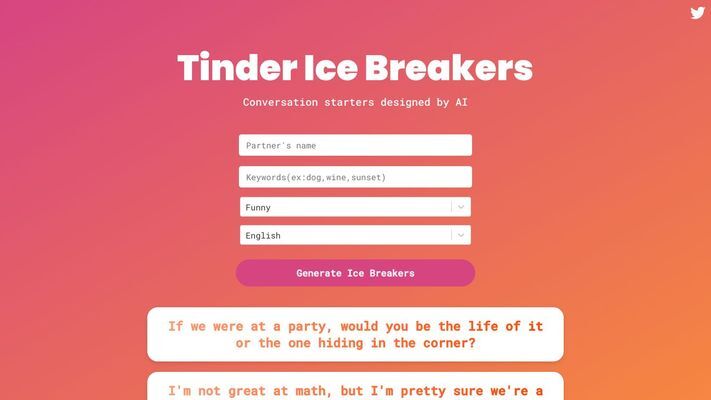 Tinder Ice Breakers AI