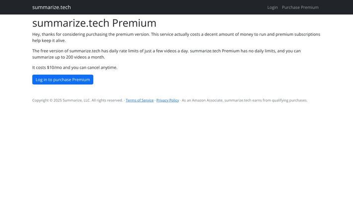summarize.tech: AI-powered video summaries