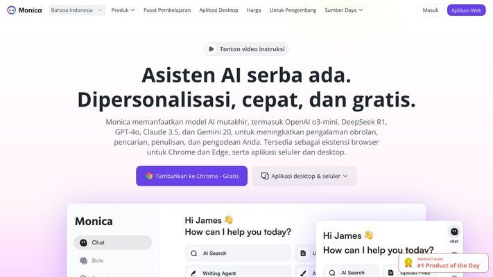 Monica - ChatGPT AI Assistant | GPT-4o, Claude 3.7, Gemini 1.5