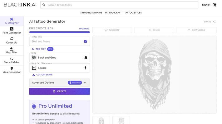 Free AI Tattoo Generator App - Design Unique Tattoo Ideas in Seconds