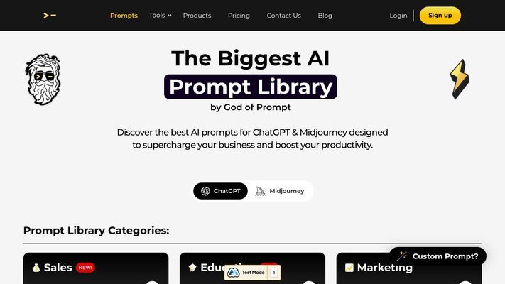 Biggest AI Prompt Library for ChatGPT & Midjourney - God of Prompt