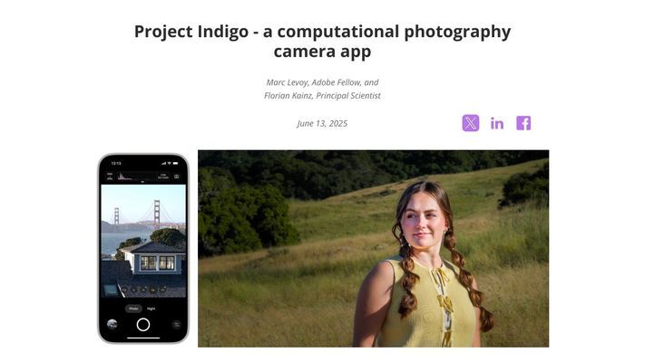 Project Indigo - a computational photography camera app