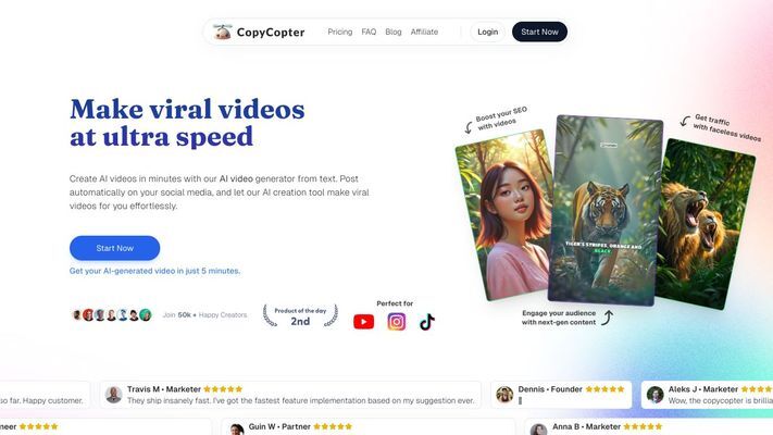 CopyCopter · AI Text to Video Generator