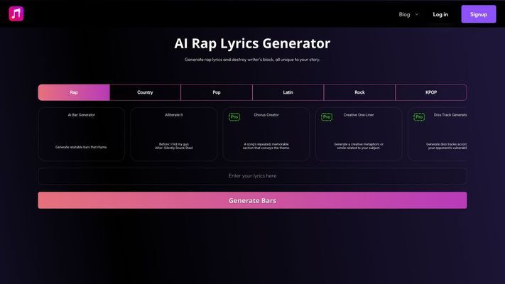AI Rap Generator | Create Unique Rap Lyrics And Songs