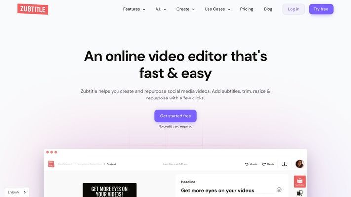 Zubtitle - Add Subtitles to Videos & Edit Videos Online