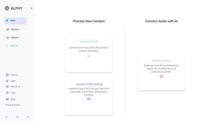 Alphy - Transcribe, summarize, and generate content with AI