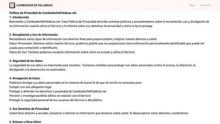 CAMBIADOR DE PALABRAS - Herramienta de reformulación