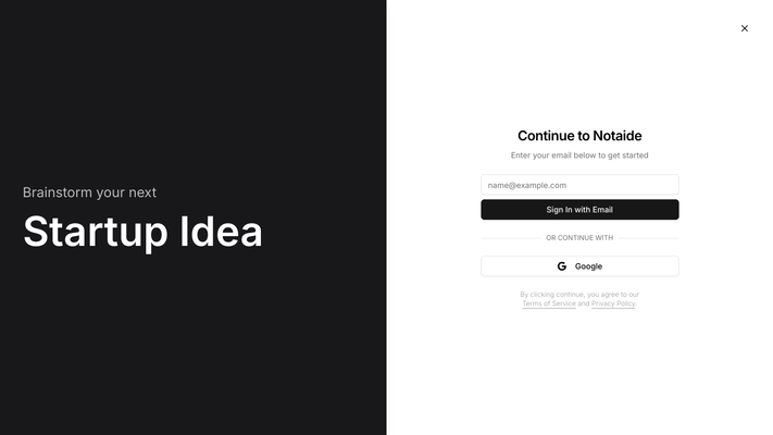 Notaide: Visual AI Brainstorming for Your Ideas