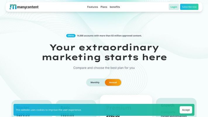 Manycontent - Conteúdo para Redes Sociais por Inteligência Artificial