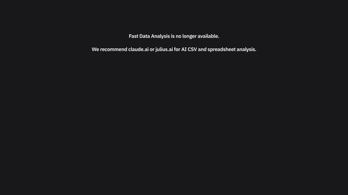Fast Data Analysis