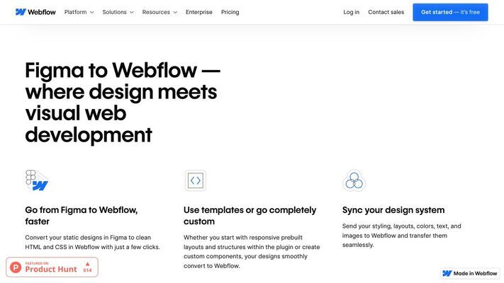 Figma to HTML网站Webflow插件