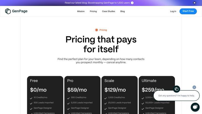 Personalized AI Sales Outreach Platform · GenPage