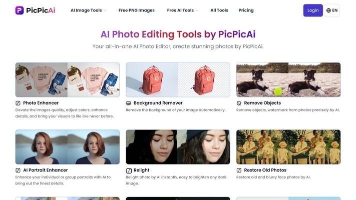 AI Photo Editing Tools, PicPicAi Editor, Pic AI | PicPicAI