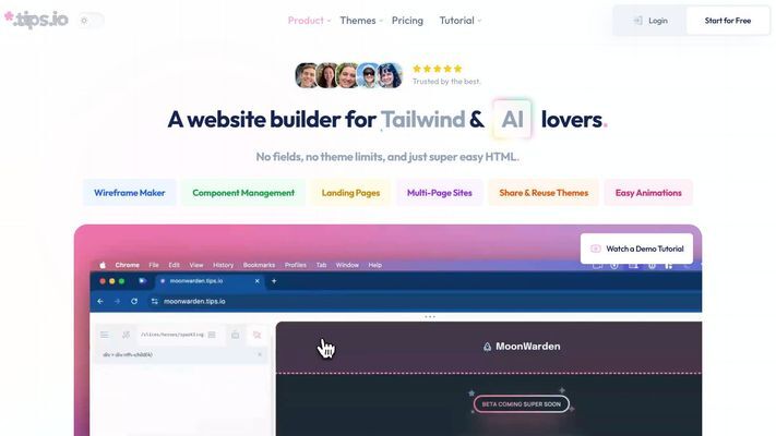 Tips.io | Build simple Tailwind websites without the hangover.