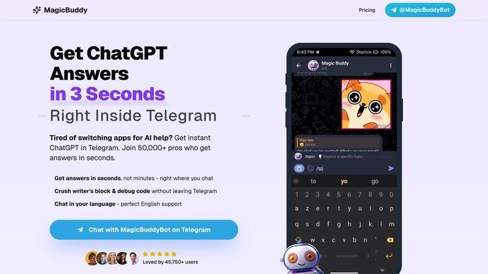 MagicBuddy: ChatGPT Telegram Bot | AI Bot for Telegram - MagicBuddy