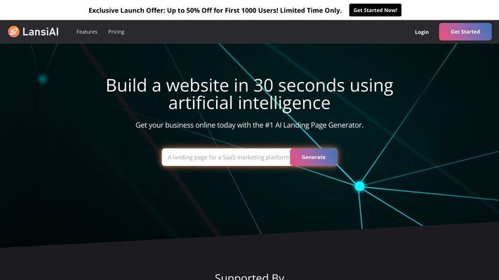 LansiAI | Build a website in 30 seconds using artificial intelligence