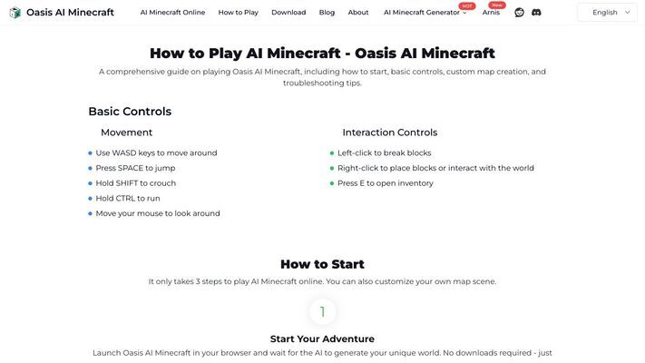 Oasis AI Minecraft - Play AI Generated Minecraft Game Online