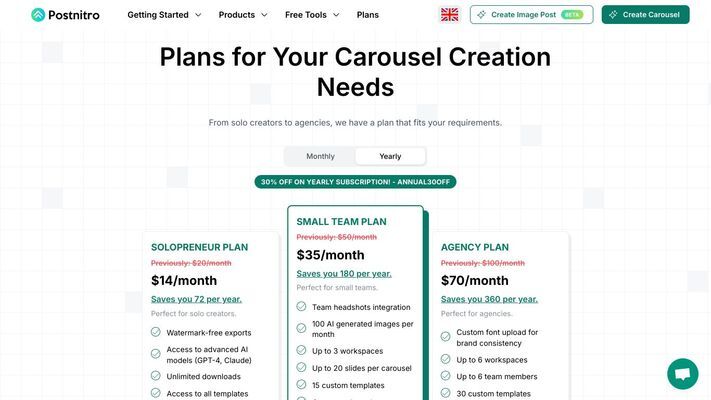 PostNitro: Free AI Carousel Generator
