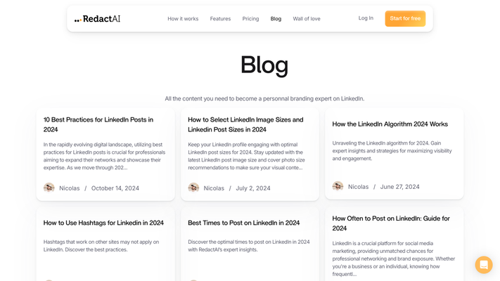 RedactAI : LinkedIn Post Generator with AI (free tool)