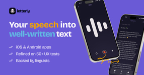 Letterly · AI speech to clear text mobile app