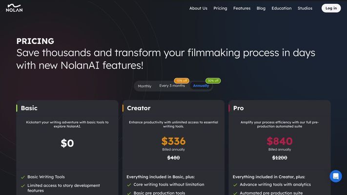 NolanAI - All-in-One AI Tools for Filmmaking & Video Creation