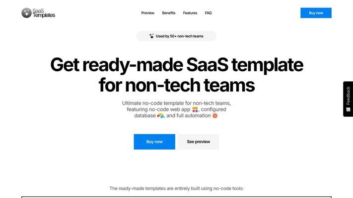 SaaS Template for Non-Tech Teams
