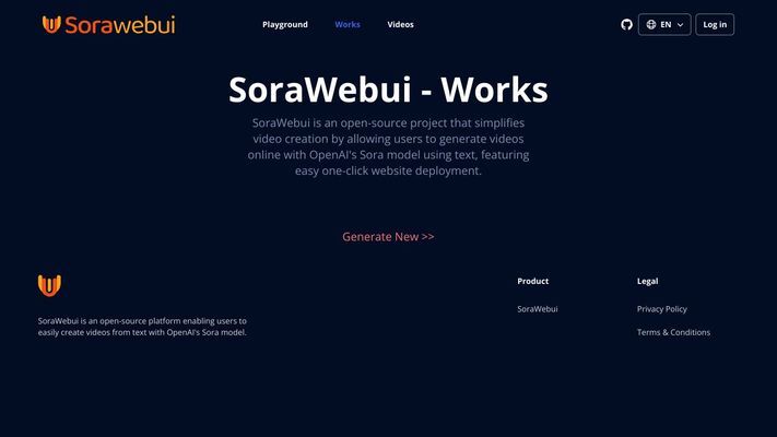 SoraWebui: Open Source Text-to-Video Webui with OpenAI's Sora Model.