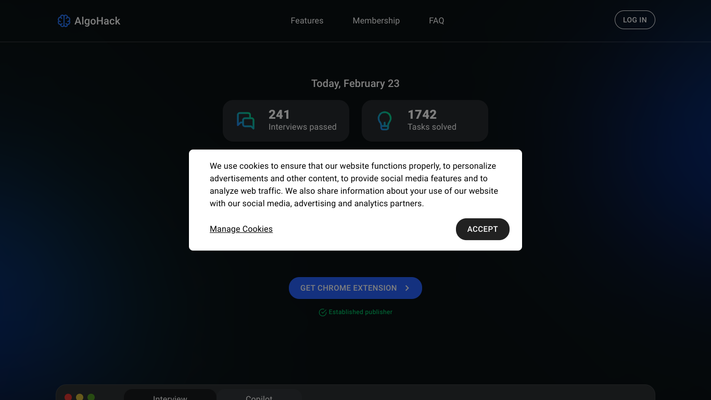 AlgoHack | AI Chrome Extension To Pass Interviews