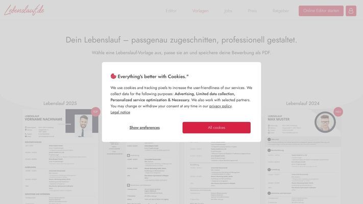 Lebenslauf Online Editor