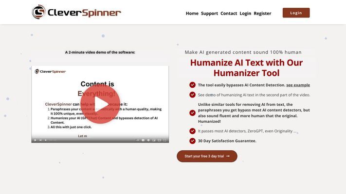 CleverSpinner – AI Humanizer, Rewriter & Spinner