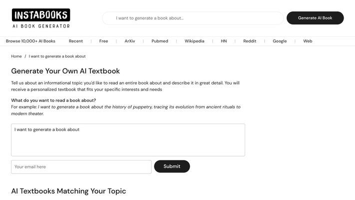 Instabooks - AI Book Generator - Generate a Book About Anything